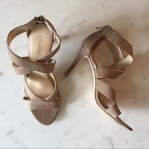 Calvin Klein Nude and Gold Heels